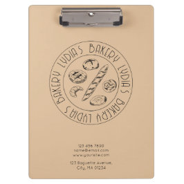 Carpeta De Pinza Custom Bakery Logo Clipboard