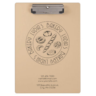 Carpeta De Pinza Custom Bakery Logo Clipboard