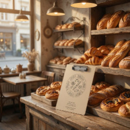 Carpeta De Pinza Custom Bakery Logo Clipboard