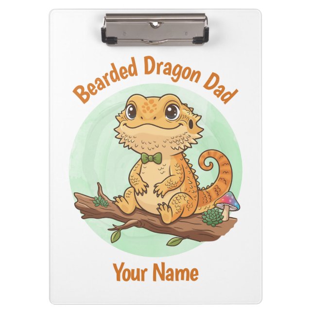 Carpeta De Pinza Custom Bearded Dragon Dad Clipboard (Anverso)