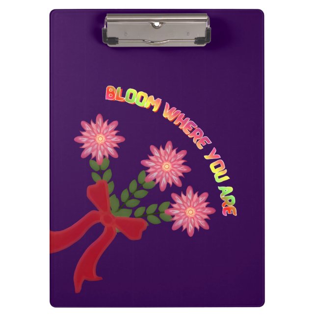 Carpeta De Pinza Custom Bloom Where You Are Spring Floral Gift (Anverso)