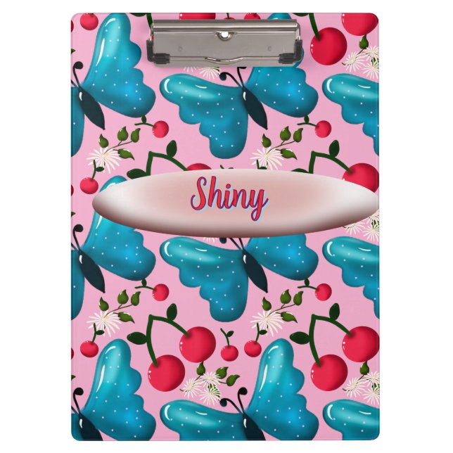 Carpeta De Pinza Custom butterfly floral pattern gift  (Anverso)