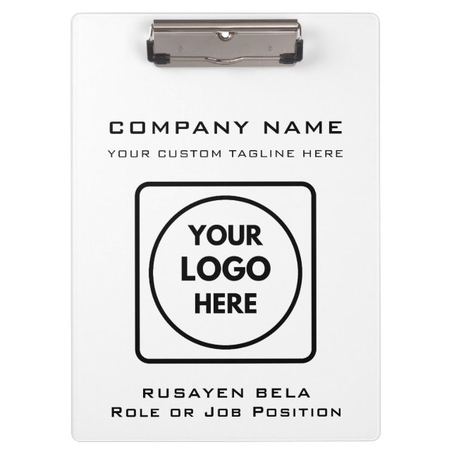 Carpeta De Pinza Custom Company Logo Text Pro clipboard (Anverso)