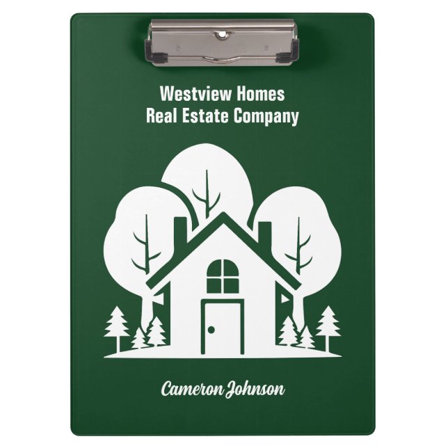 Carpeta De Pinza Custom Green Forest House Real Estate Company (Anverso)