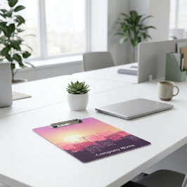 Carpeta De Pinza Custom Modern Construction City Sunset Clipboard