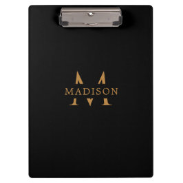 Carpeta De Pinza Custom Monogram Name Black Executive Clipboard