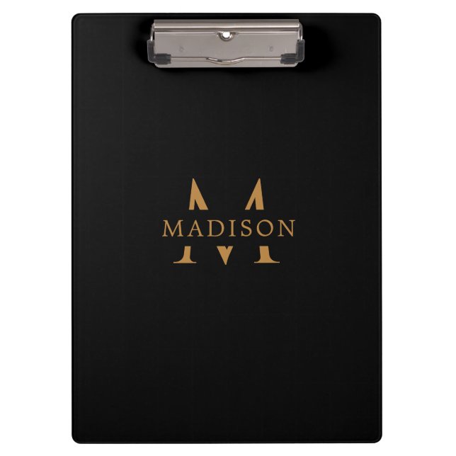 Carpeta De Pinza Custom Monogram Name Black Executive Clipboard (Anverso)