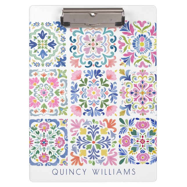 Carpeta De Pinza Custom Name Tile Mosaic  (Anverso)