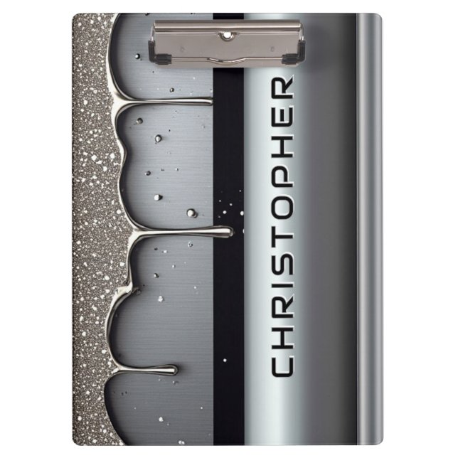 Carpeta De Pinza Custom Name With Dripping Liquid Metal (Anverso)