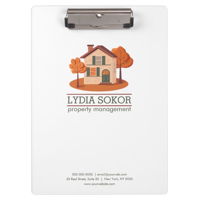 Carpeta De Pinza Custom Property Management Clipboard (Anverso)