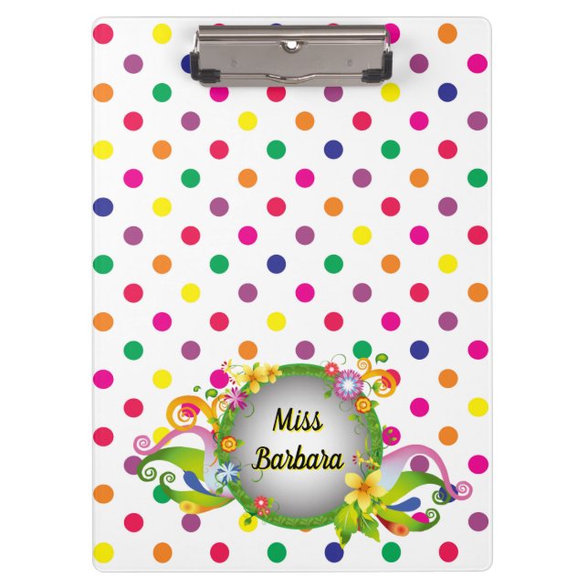 Carpeta De Pinza Customize Colorful Dots (Anverso)