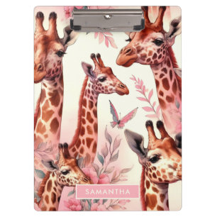Carpeta De Pinza Cute acuarela Giraffe
