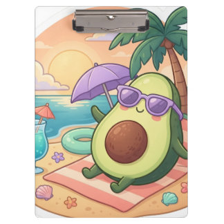 Carpeta De Pinza Cute Aguacate Relajado en la Playa Calcomanía de V