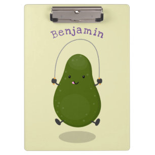 Carpeta De Pinza Cute aguacate salto cuerda personalizado ilustraci