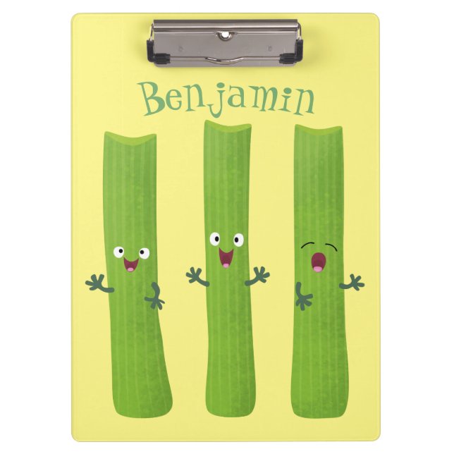 Carpeta De Pinza Cute apio palitos trio verduras personalizados (Anverso)