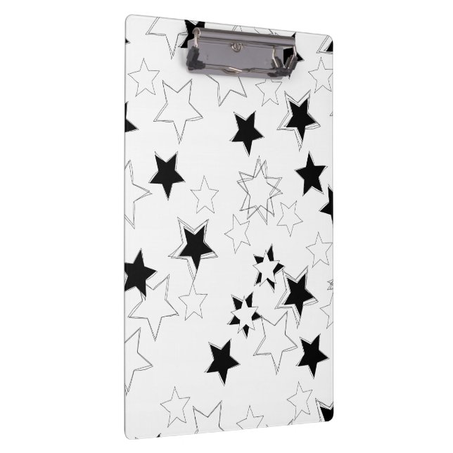 Carpeta De Pinza Cute Black & White Stars Clipboard  (Derecha)