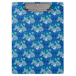 Carpeta De Pinza Cute Blue Octopus Clipboard
