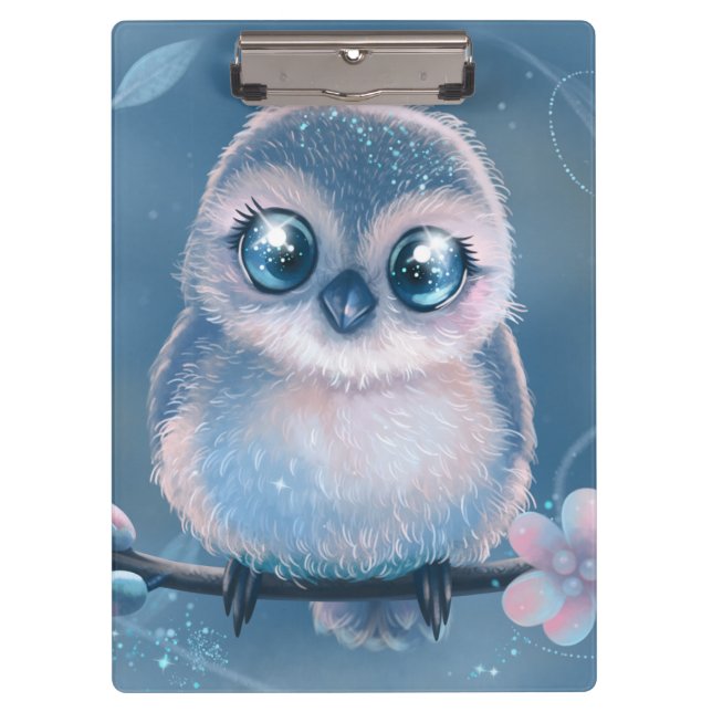 Carpeta De Pinza Cute Blue Owl Clipboard (Anverso)