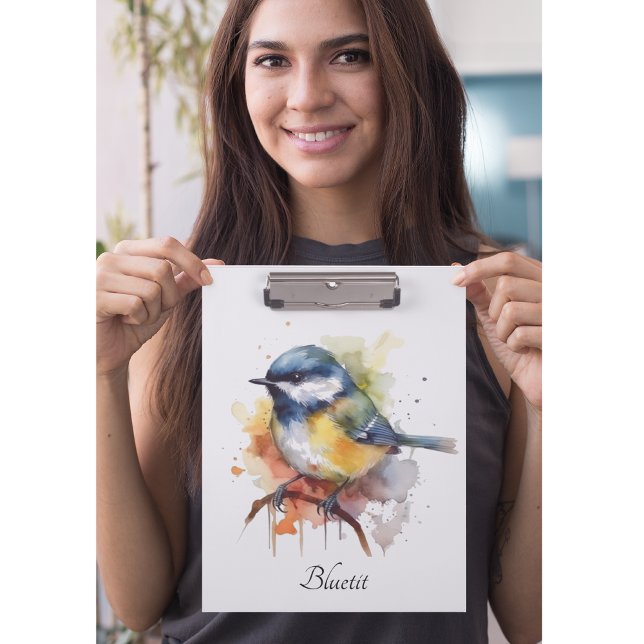 Carpeta De Pinza Cute Bluetit en una sucursal, personalizado (Subido por el creador)