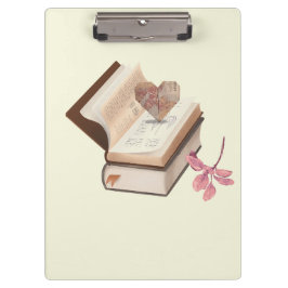Carpeta De Pinza Cute book withe map heart and flower