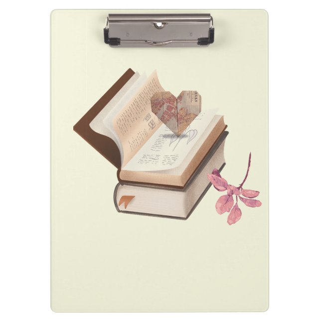 Carpeta De Pinza Cute book  withe map heart and flower (Anverso)