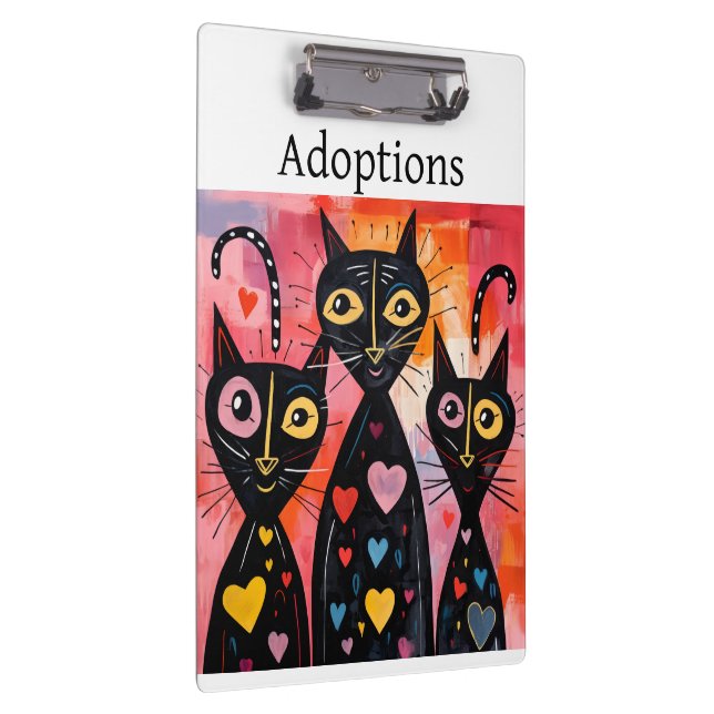Carpeta De Pinza Cute Cat Love Red Hearts Clipboard  (Derecha)