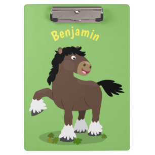 Carpeta De Pinza Cute Clydesdale personalizado de caballo ilustraci