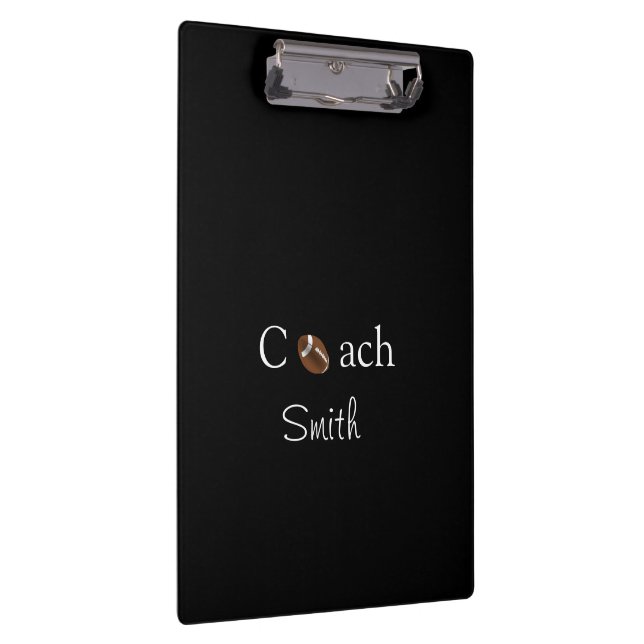Carpeta De Pinza Cute Coach Football Sports Black Clipboard  (Derecha)