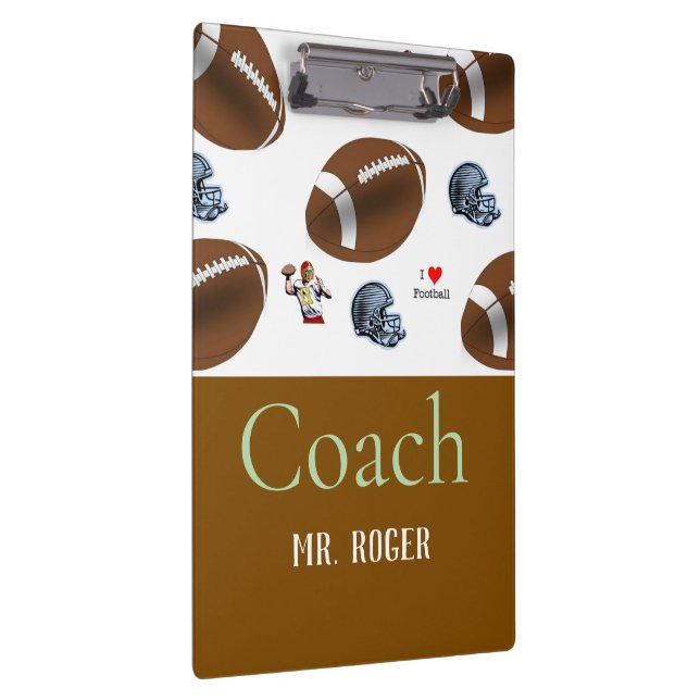 Carpeta De Pinza Cute Coach Football Sports Clipboard  (Derecha)