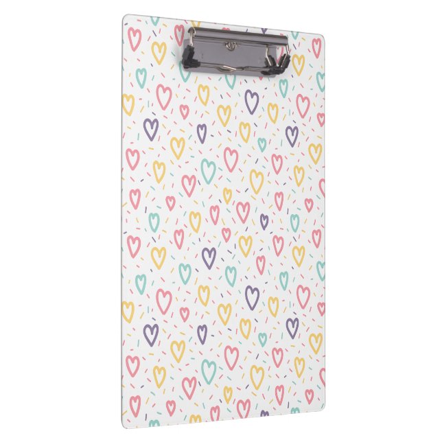 Carpeta De Pinza Cute Colorful Hearts Clipboard  (Derecha)