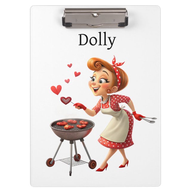 Carpeta De Pinza Cute Cooking Love Red Hearts Clipboard  (Anverso)