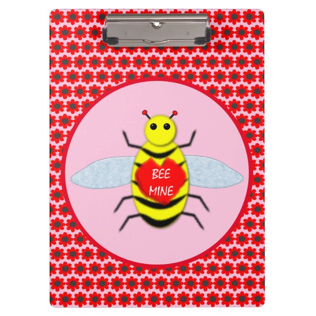 Carpeta De Pinza Cute Día de San Valentín Bee (Anverso)