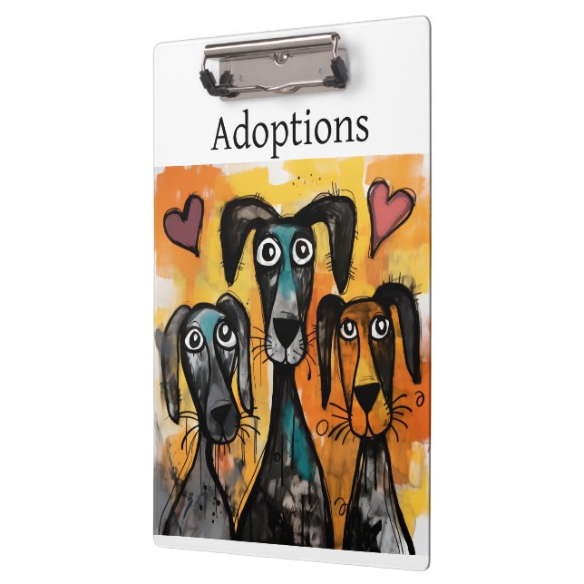 Carpeta De Pinza Cute Dog Love Red Hearts Clipboard  (Izquierda)