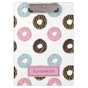 Carpeta De Pinza Cute Donuts Añadir su propio nombre Personalizado