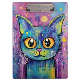 Carpeta De Pinza Cute Funny Kitty Cat Mixed Media Animal Pet
