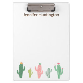 Carpeta De Pinza Cute Girly Succulum Cactus Personalizado