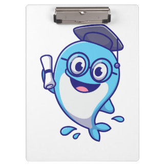 Carpeta De Pinza Cute Graduate Whale with Graduation Cap and Diplom