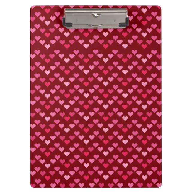 Carpeta De Pinza Cute Heart Pattern – Pink Girly Aesthetic Design (Anverso)