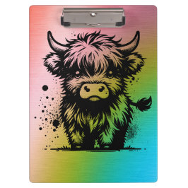 Carpeta De Pinza Cute Highland Cow