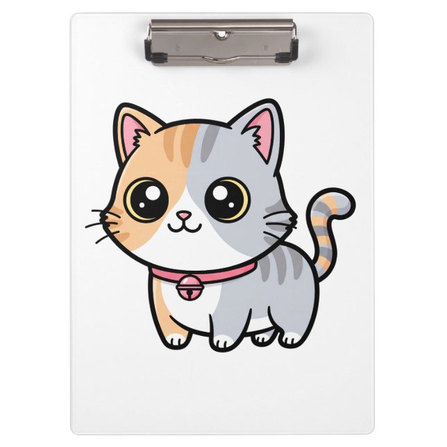 Carpeta De Pinza Cute Kawaii Cartoon Kitten Mascot (Anverso)