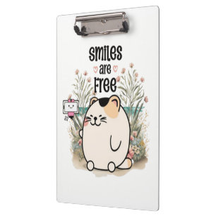 Carpeta De Pinza Cute Kitten "Sonrisas son gratis" Escritorio capri