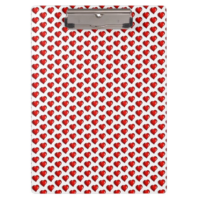 Carpeta De Pinza Cute Love Red Hearts Clipboard  (Anverso)