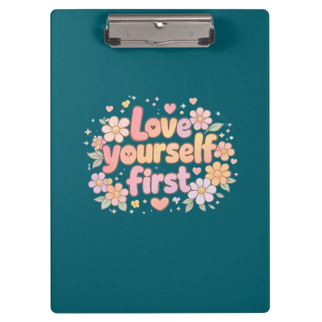 Carpeta De Pinza Cute Love Yourself Floral Quote Design | Gift Bag (Anverso)