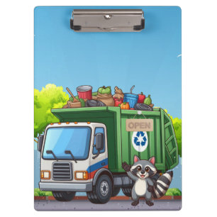 Carpeta De Pinza Cute mapache y camión de "comida"
