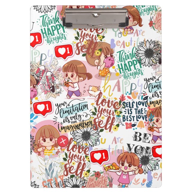 Carpeta De Pinza Cute Motivational – Positive Quote Kawaii  (Anverso)