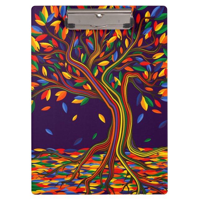 Carpeta De Pinza Cute otoño arcoiris púrpura otoño Acción de Gracia (Anverso)