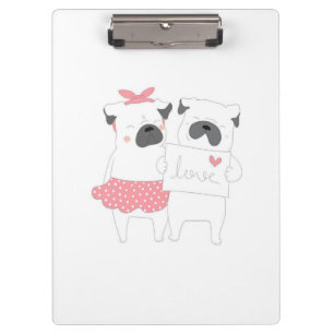 Carpeta De Pinza Cute Pareja Bulldog francés Amor   Perro Lover