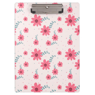 Carpeta De Pinza Cute Pink Floral Pattern | Daisy Flower Aesthetic 