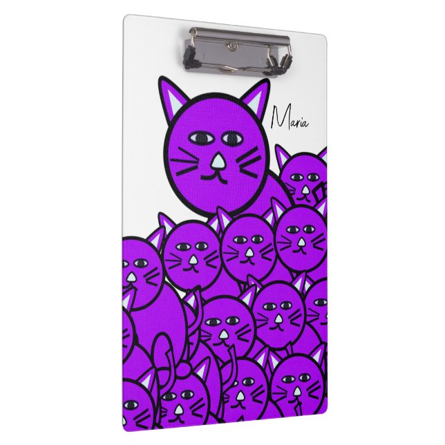 Carpeta De Pinza Cute Purple Kitten Cats Clipboard  (Derecha)