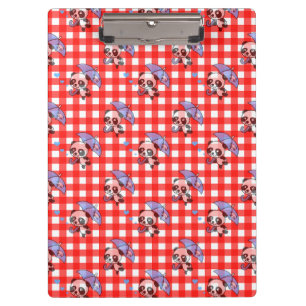 Carpeta De Pinza Cute Red Gingham Check